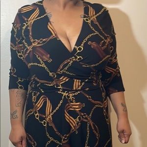 Ralph Lauren Black and Printed Dress